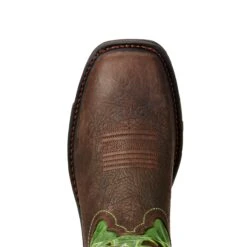 Ariat® Men's WorkHog Wide Square Toe Brown & Green Work Boots 10020083 -Hardy Footwear Sales Store 10020083 toe