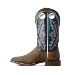Ariat® Men's Circuit Champ Woodsmoke & Deep Azul Western Boots 10029686 -Hardy Footwear Sales Store 10029686b