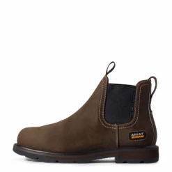 Ariat® Men's Groundbreaker Chelsea H20 CSA Dark Brown Work Boots 10032457 -Hardy Footwear Sales Store 10032457b