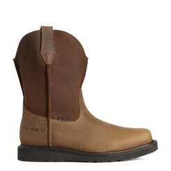 Ariat Men's Rambler Work Edge Earth Brown Square Steel Toe Boots 10035882 -Hardy Footwear Sales Store 10035882 side