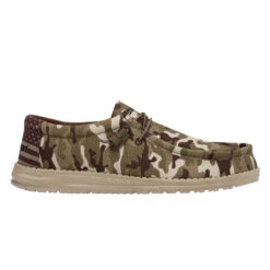 Hey Dude® Wally Men's Camo USA Flag Slip On Shoe 110067037 -Hardy Footwear Sales Store 110067037 WALLY CAMO FLAG LEFT 1321