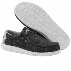 Hey Dude Men's Wally Stretch Meteorite Shoes 110383264 -Hardy Footwear Sales Store 110383264 WALLY STRETCH METEORITE 03