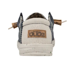 Hey Dude Men's Wally Linen Natural Navy Shoes 110792568 -Hardy Footwear Sales Store 110792568 2