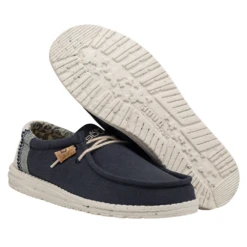 Hey Dude Men's Wally Linen Natural Navy Shoes 110792568 -Hardy Footwear Sales Store 110792568sdfsdg