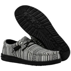 Hey Dude Men's Wally Serape Gravel Black Slip On Shoes 40017-0YB 9 Hey Dude Men's Wally Serape Gravel Black Slip On Shoes 40017-0YB -Hardy Footwear Sales Store 40017 0YB WALLY SERAPE BLACK GRAVEL LEFT 311