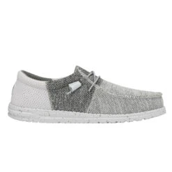 Hey Dude Men's Wally Tri Stone White Slip On Shoes 40037-1KA -Hardy Footwear Sales Store 40037 1KA WALLYTRI STONEWHITE LEFTSIDE11