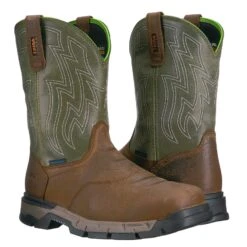 Ariat® Men's Rebar Flex Western H2O Rye Brown & Green Boots 10021485 -Hardy Footwear Sales Store Ariat 10021485 1