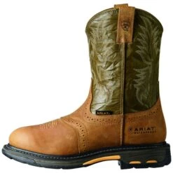 Ariat Men's WorkHog Pull-On H2O Boots Aged Bark Army Green 10008633 -Hardy Footwear Sales Store Ariat 2