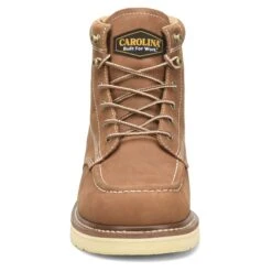 Carolina Men's AMP Tan 6" Waterproof Moc Toe Wedge Work Boots CA7041 -Hardy Footwear Sales Store CA7041 Toe