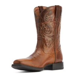 Ariat® Men's Sport Boss Man Rich Cognac Square Toe Boots 10042399 -Hardy Footwear Sales Store F22 MNS WEST 10042399 medial d270c9a1 0e2a 4852 9dd9 9f53aef5ebc5