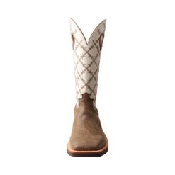 Twisted X Men's Ruff Stock Bomber And White Square Toe Boots MRS0056 -Hardy Footwear Sales Store MRS0056 5