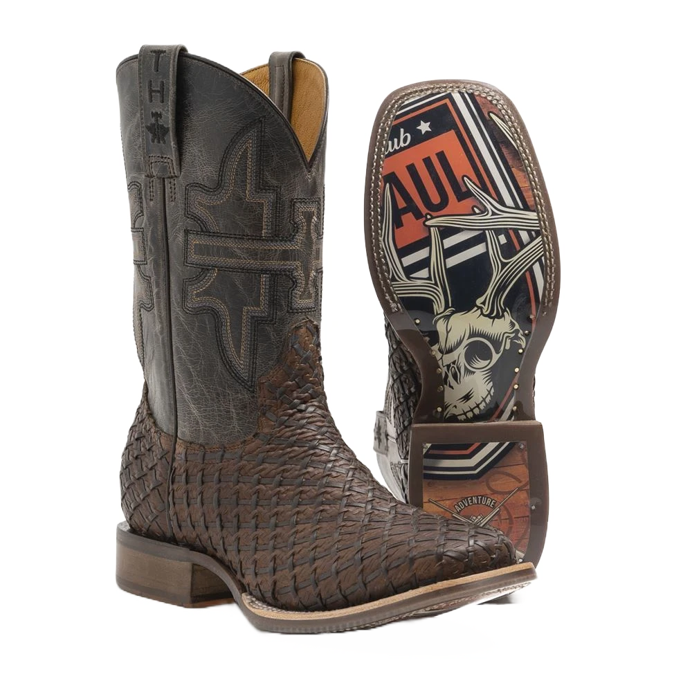 Tin Haul Men's Son Of A Buck Brown Square Toe Boots 14-020-0077-0440 3 Tin Haul Men's Son Of A Buck Brown Square Toe Boots 14-020-0077-0440