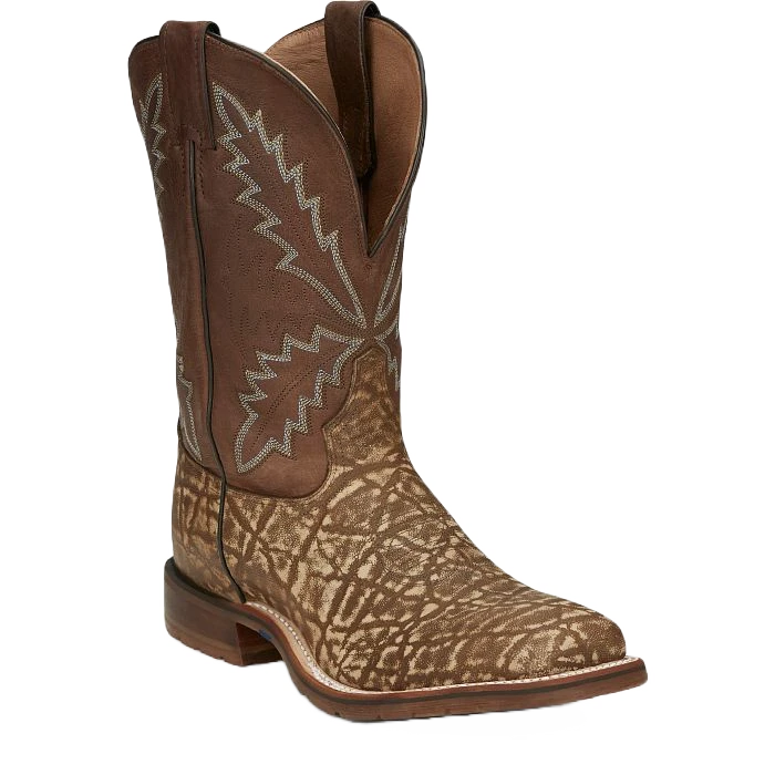 Tony Lama Men's Bowie Taupe Brown Elephant Print Leather Boots XT5103 3 Tony Lama Men's Bowie Taupe Brown Elephant Print Leather Boots XT5103