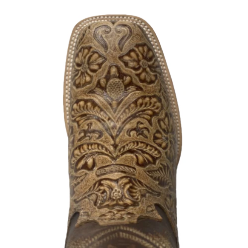 Cowtown® Men's Oryx Hand Floral Tooled Brown Square Toe Boots Q6152 4 Cowtown® Men's Oryx Hand Floral Tooled Brown Square Toe Boots Q6152 - Image 2