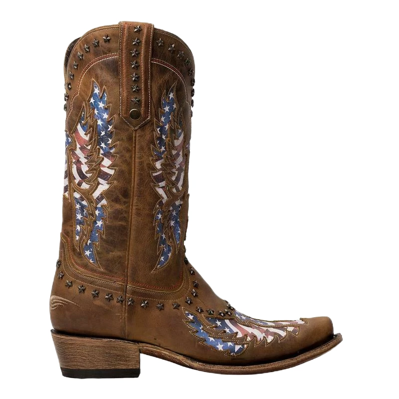 Lane Men's Old Glory Caramel Brown Patriotic Flag Boots MB0006D 3 Lane Men's Old Glory Caramel Brown Patriotic Flag Boots MB0006D