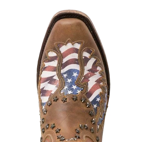 Lane Men's Old Glory Caramel Brown Patriotic Flag Boots MB0006D 4 Lane Men's Old Glory Caramel Brown Patriotic Flag Boots MB0006D - Image 2
