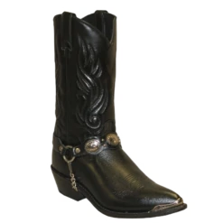 Sage By Abilene Men's 12" Concho Harness Black Leather Boots 3033