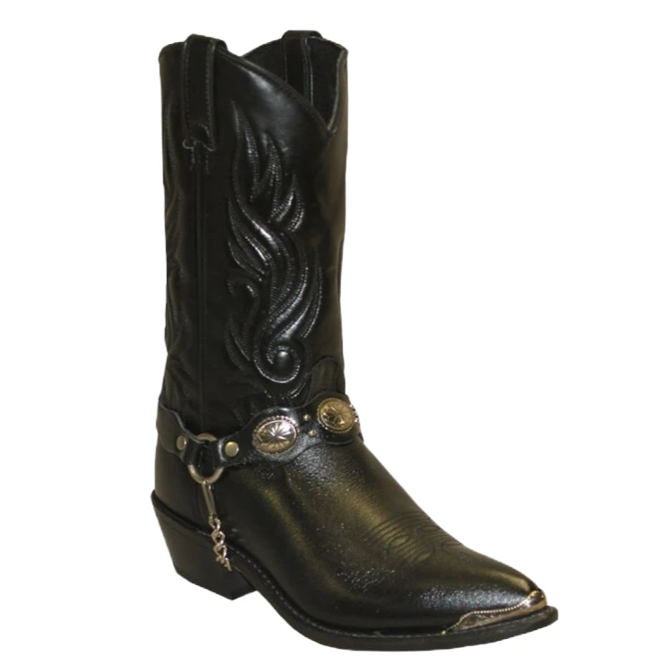 Sage By Abilene Men's 12" Concho Harness Black Leather Boots 3033 3 Sage By Abilene Men's 12" Concho Harness Black Leather Boots 3033