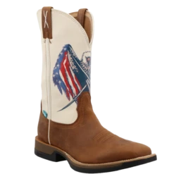 Twisted X Men's Tech X Pecan With Red, White, And Blue Square ToeBoots MXWW002