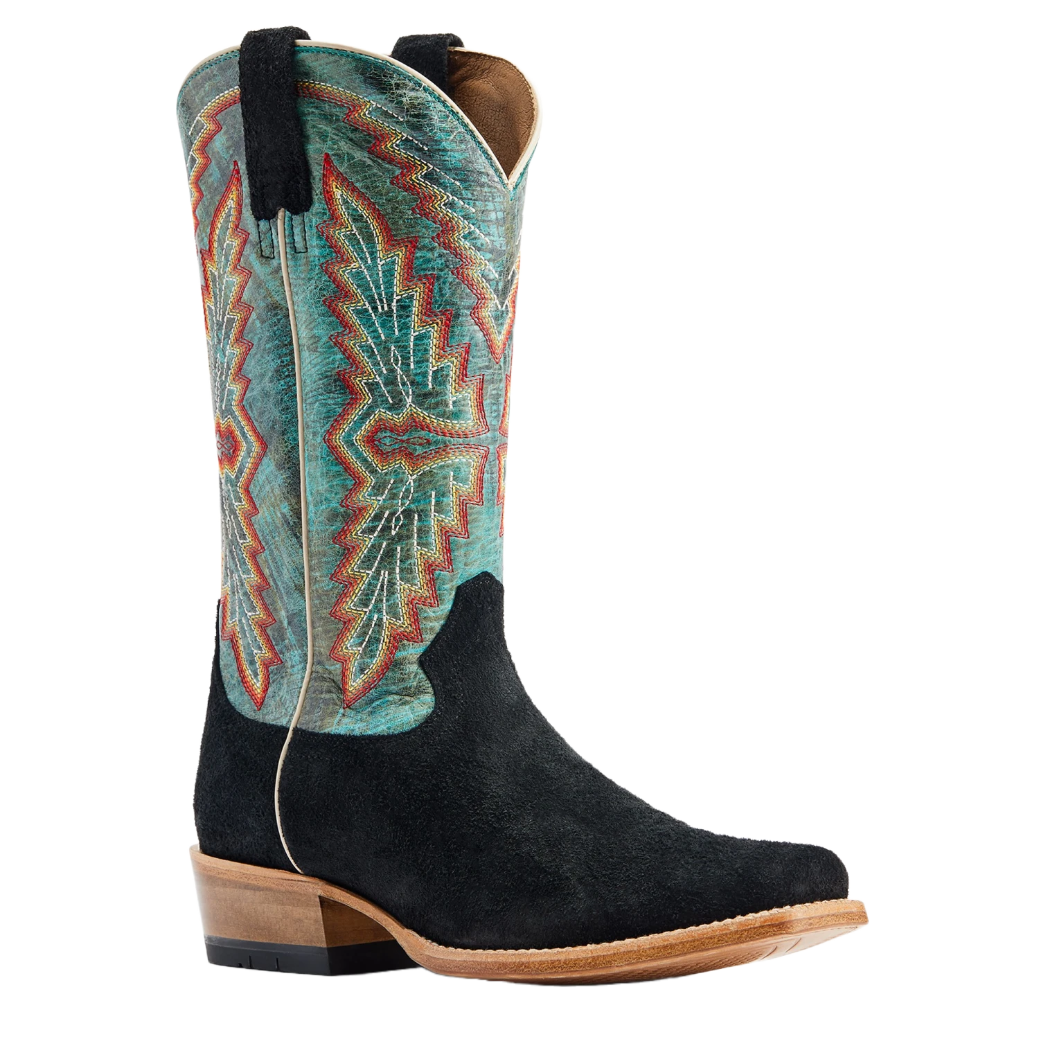 Ariat® Men's Futurity Showman Black Roughout & Roaring Turquoise Western Boots 10044498 3 Ariat® Men's Futurity Showman Black Roughout & Roaring Turquoise Western Boots 10044498