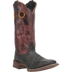 Dan Post Men's Isaac Black And Distressed Maroon Square Toe Boots 7965