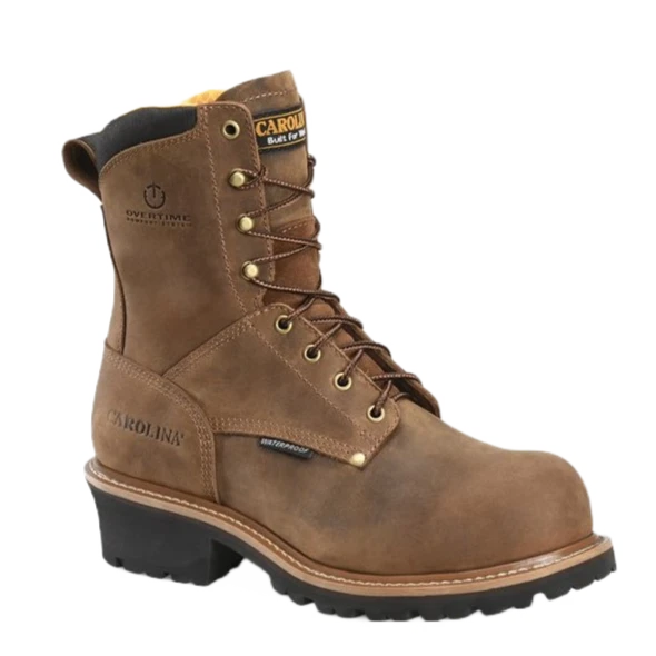 Carolina Men's Poplar 8" Waterproof Brown Logger Work Boots CA9052 3 Carolina Men's Poplar 8" Waterproof Brown Logger Work Boots CA9052