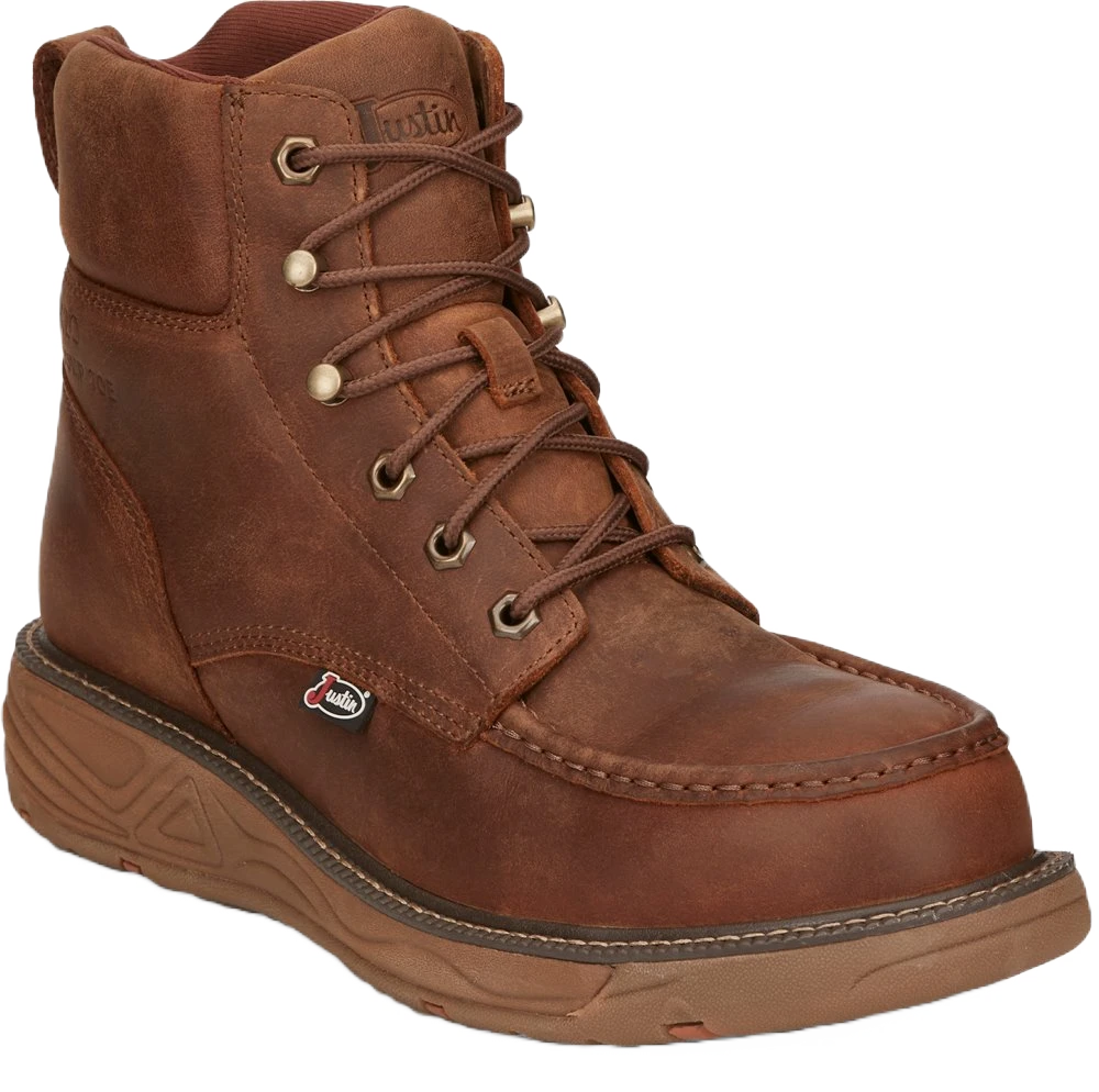 Justin Men's Rush Nano Brown Composite Toe Waterproof Lace Up Shoes SE471 3 Justin Men's Rush Nano Brown Composite Toe Waterproof Lace Up Shoes SE471