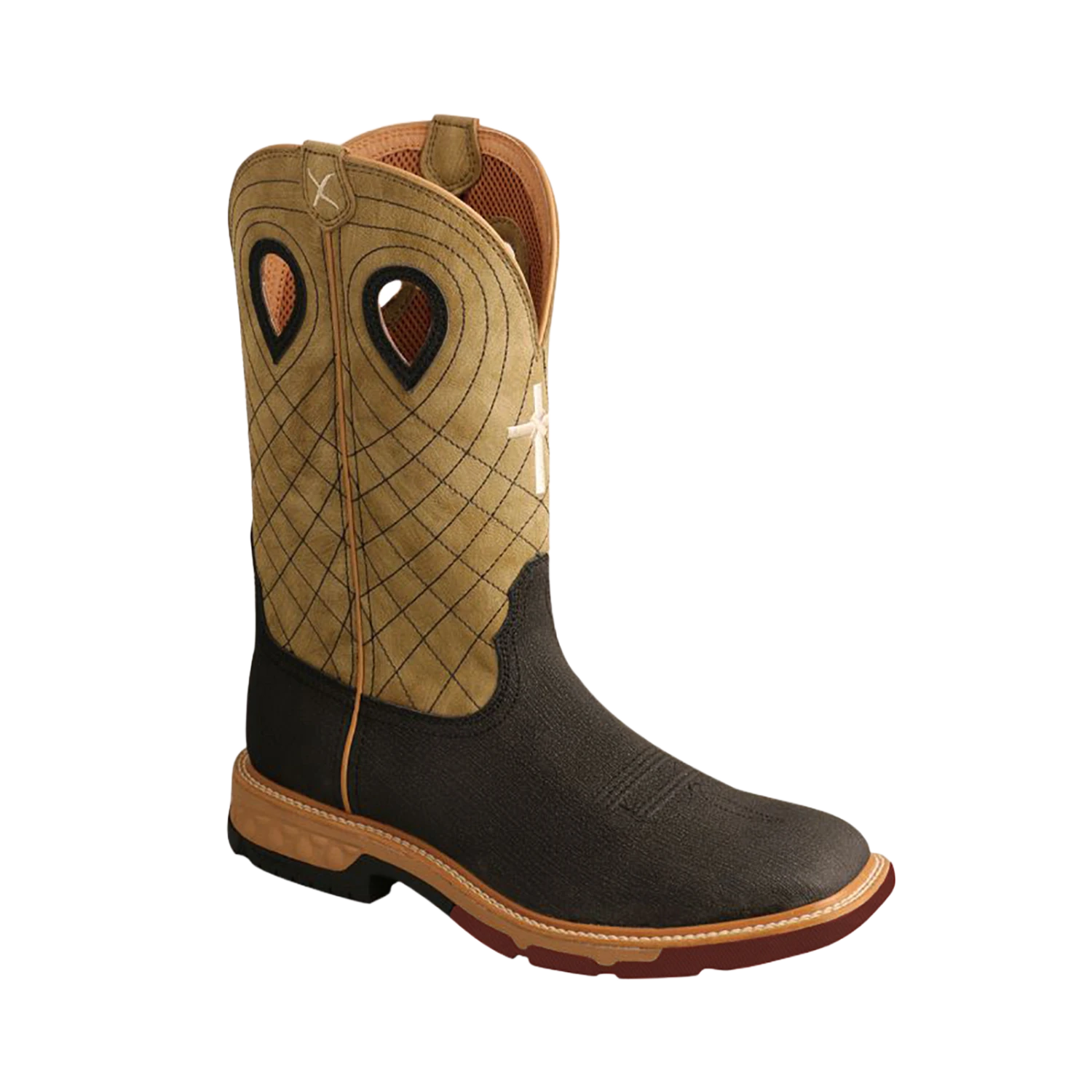 Twisted X® Men's 12" Western Charcoal & Kiwi Square Toe Work Boots MXBW007 3 Twisted X® Men's 12" Western Charcoal & Kiwi Square Toe Work Boots MXBW007