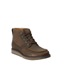 Ariat Men's Lookout Earth Brown Leather & Suede Lace-Up Boots 10014153