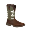 Durango Men's Rebel Army Green USA Print Square Toe Boot DDB0313