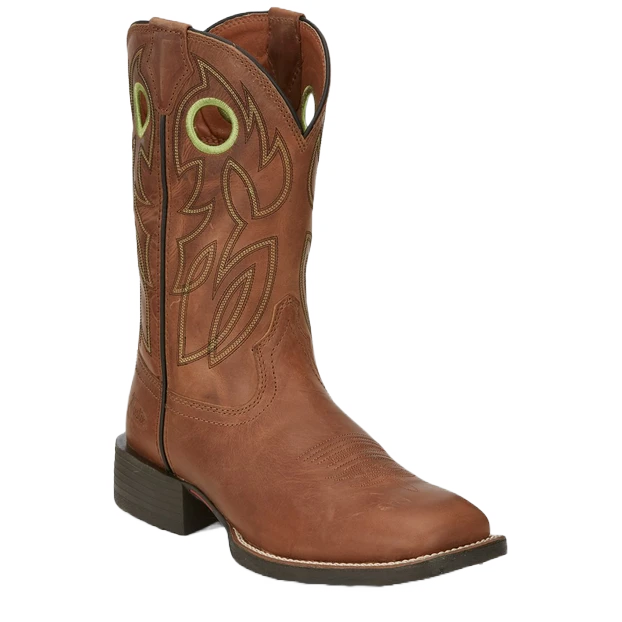 Justin Men's Bowline Brown Wide Square Toe Boots SE7521 2 Justin Men's Bowline Brown Wide Square Toe Boots SE7521