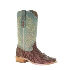 Corral Boots Corral Men's Brown & Turquoise Fish Embroidery Boots A4048