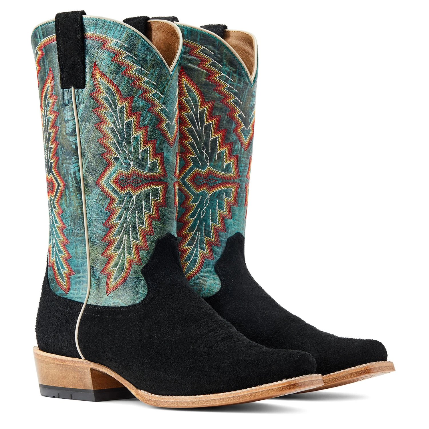 Ariat® Men's Futurity Showman Black Roughout & Roaring Turquoise Western Boots 10044498 9 Ariat® Men's Futurity Showman Black Roughout & Roaring Turquoise Western Boots 10044498 - Image 7