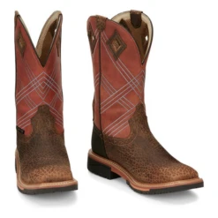 Justin® Men's Dalhart Orange Nano Square Toe Work Boots SE4218 -Hardy Footwear Sales Store SE4218